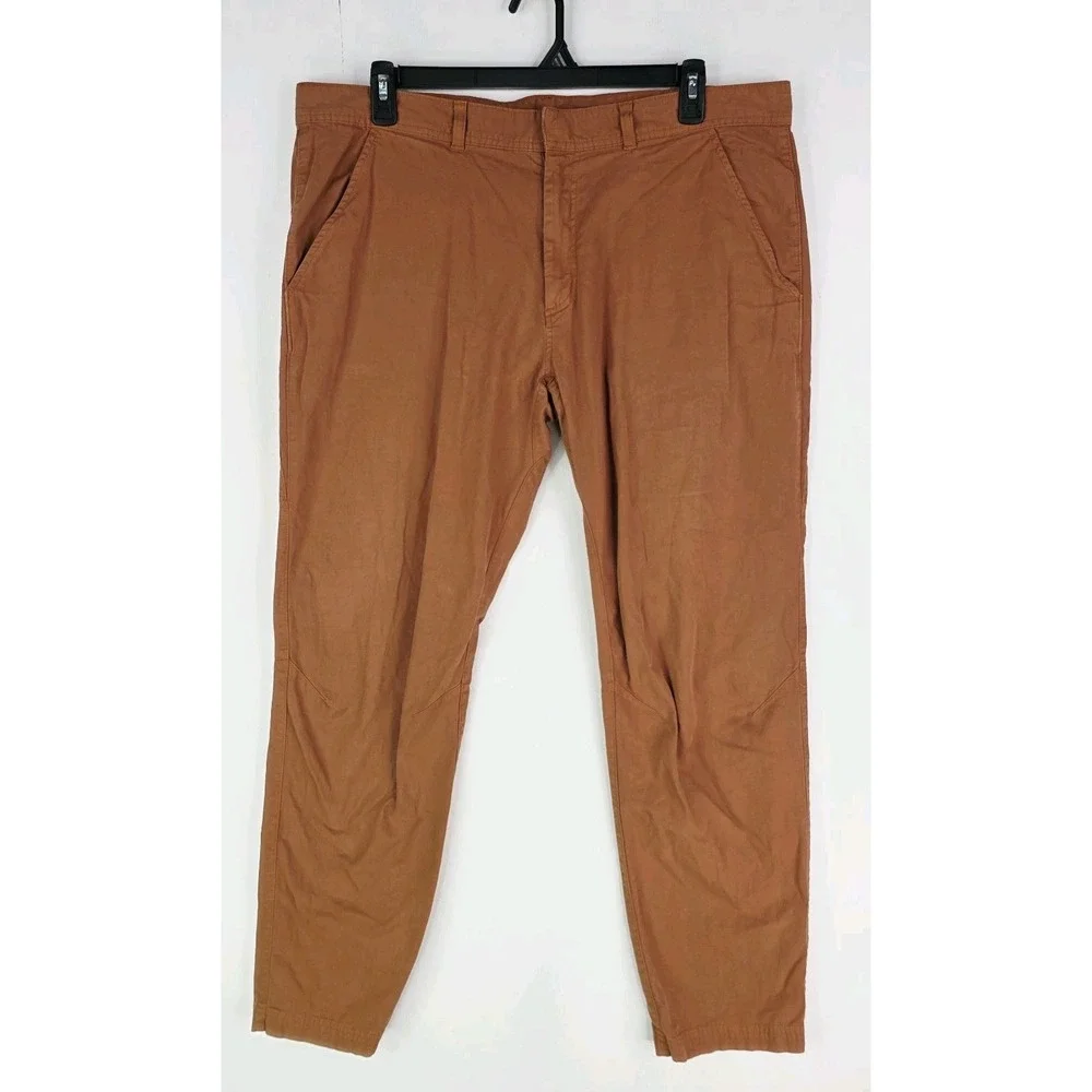 North Face North Dome Pant Men 40x32 Rust Brown‎ Organic Cotton Climbing Stretch
